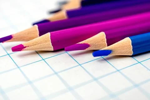 Colored double-sided pencils Stock Photos