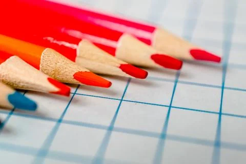 Colored double-sided pencils Foto stock