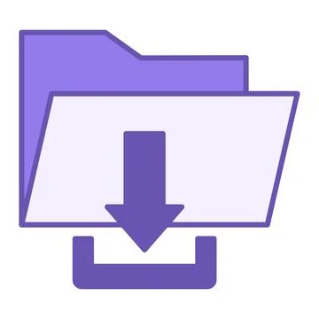 Colored Downloaded Icon. Vector Illustration. Saving Files to a Folder. Dow.. Stock-Illustration