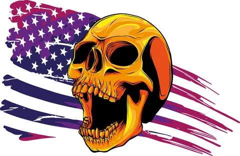 Colored draw of human skull vector illustration design Illustrazione stock