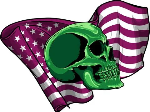 Colored draw of human skull vector illustration design Illustrazione stock