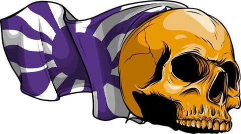 Colored draw of human skull vector illustration design Illustrazione stock