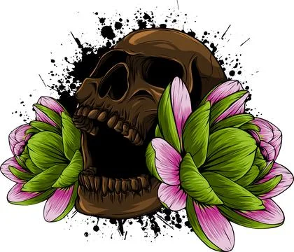 Colored draw of human skull vector illustration design Illustrazione stock