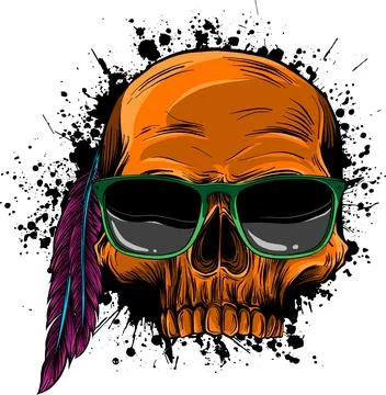 Colored draw of human skull vector illustration design イラスト素材