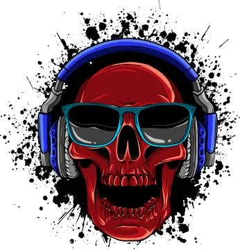 Colored draw of human skull vector illustration design 库存插图