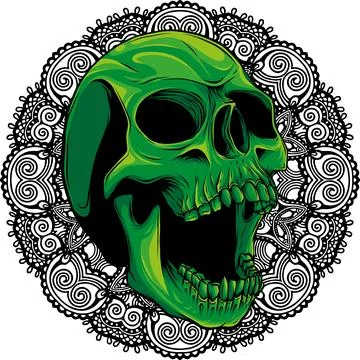 Colored draw of human skull vector illustration design イラスト素材