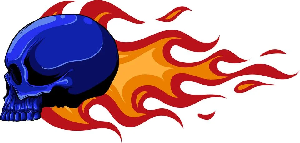 Colored draw of human skull vector illustration design Stock Illustration