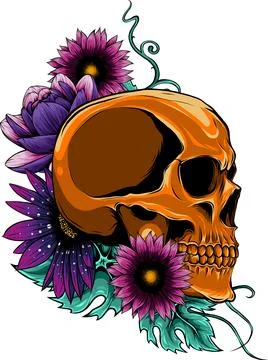 Colored draw of human skull vector illustration design Illustrazione stock