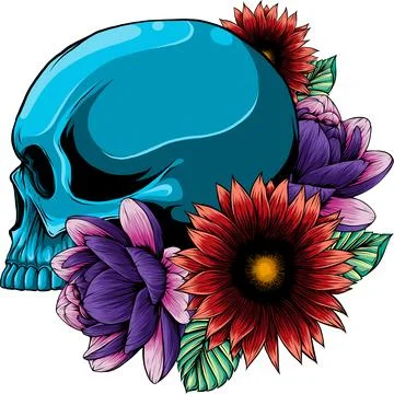 Colored draw of human skull vector illustration design Illustrazione stock