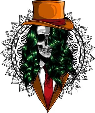 Colored draw of human skull vector illustration design Stock-Illustration