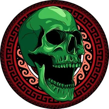 Colored draw of human skull vector illustration design 库存插图