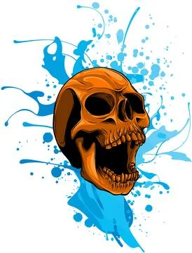 Colored draw of human skull vector illustration design Illustrazione stock
