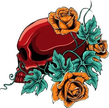 Colored draw of human skull vector illustration design Illustrazione stock