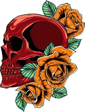 Colored draw of human skull vector illustration design Illustrazione stock