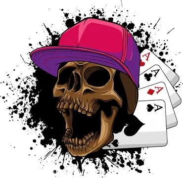 Colored draw of human skull vector illustration design Illustrazione stock