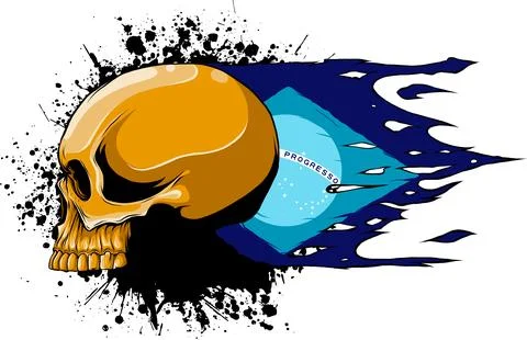 Colored draw of human skull vector illustration design Illustrazione stock