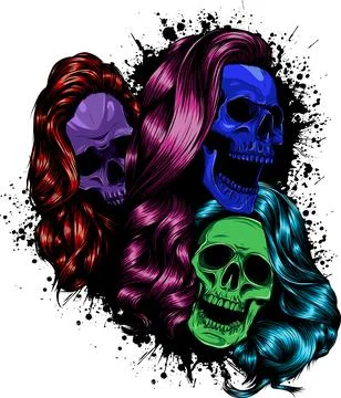 Colored draw of human skull vector illustration design Stockillustratie