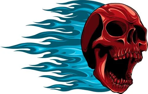 Colored draw of human skull vector illustration design イラスト素材