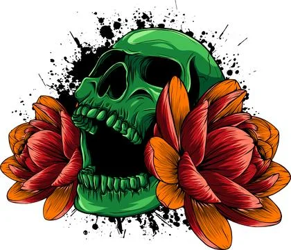 Colored draw of human skull vector illustration design Illustrazione stock
