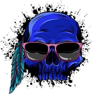 Colored draw of human skull vector illustration design Illustrazione stock