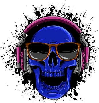 Colored draw of human skull vector illustration design Illustrazione stock
