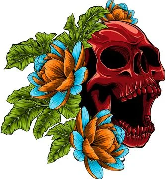 Colored draw of human skull vector illustration design Illustrazione stock