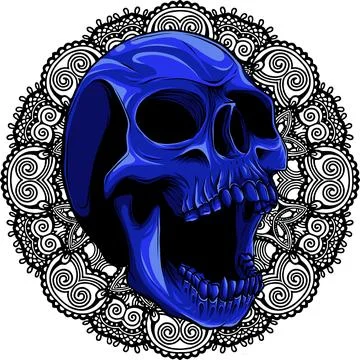 Colored draw of human skull vector illustration design Stock Illustration