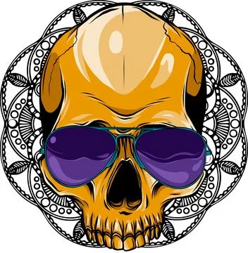 Colored draw of human skull vector illustration design Stockillustratie