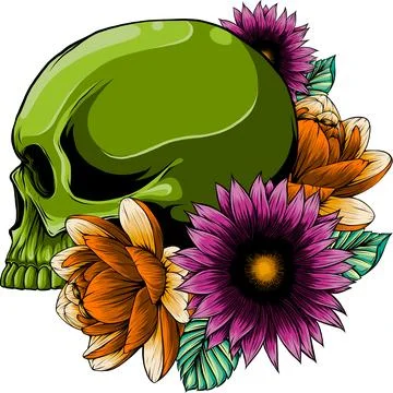 Colored draw of human skull vector illustration design Illustrazione stock