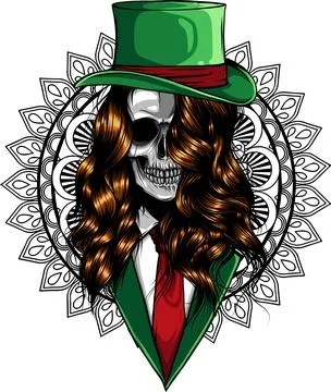 Colored draw of human skull vector illustration design Illustrazione stock