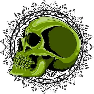 Colored draw of human skull vector illustration design Illustrazione stock
