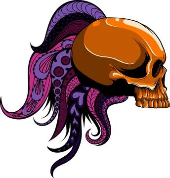 Colored draw of human skull vector illustration design Illustrazione stock