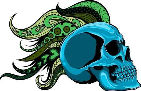 Colored draw of human skull vector illustration design Illustrazione stock