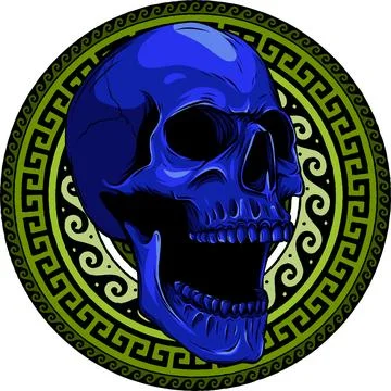 Colored draw of human skull vector illustration design Stockillustratie