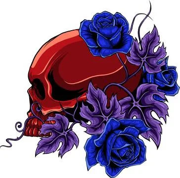 Colored draw of human skull vector illustration design Stockillustratie