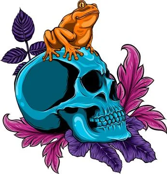 Colored draw of human skull vector illustration design Stockillustratie