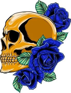 Colored draw of human skull vector illustration design Illustrazione stock