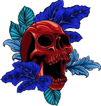Colored draw of human skull vector illustration design Stockillustratie