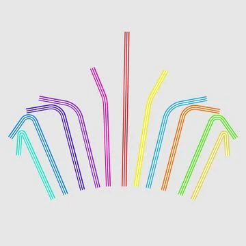 Colored drinking straws Stock Illustration