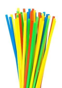 Colored drinking straws Stock Photos