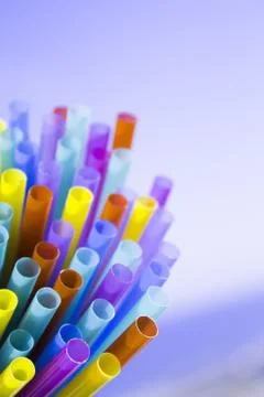 Colored drinking straws Stock Photos