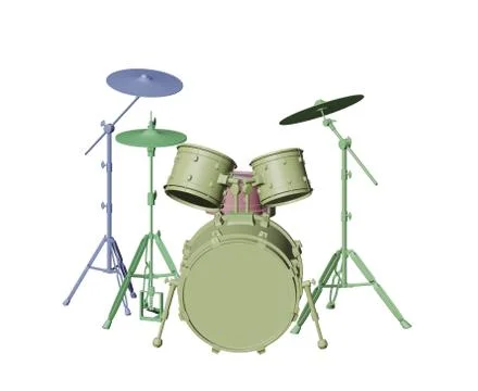 Colored drum kit Stock Illustration