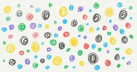 Colored Dry Paint Round Patterns on Paper Stock Illustration