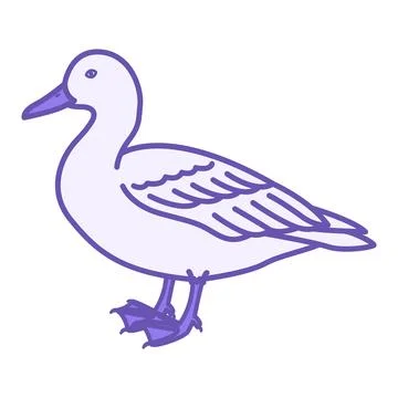 Colored Duck Icon. Vector Illustration. Waterfowl. Agriculture, Farming. Do.. Stock Illustration