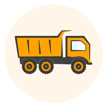 Colored dumper icon, dump track Stock Illustration