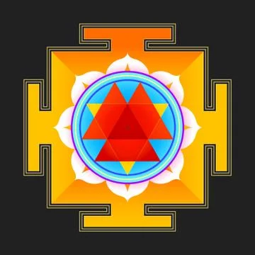 Colored Durga yantra illustration. Stock Illustration