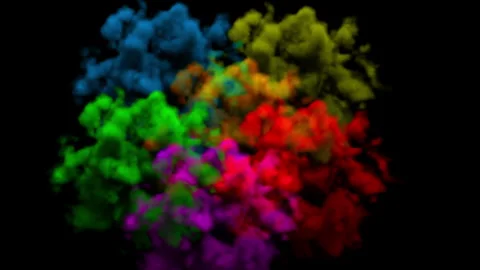 Colored dust on black background Stock Footage 264579830