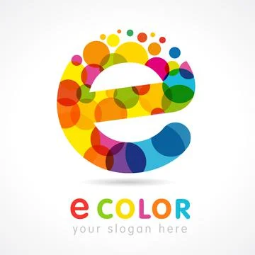 Colored E logo concept Stock Illustration