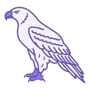 Colored Eagle Icon. Vector Illustration. Bird of Prey. Symbol of Courage an.. Stock Illustration