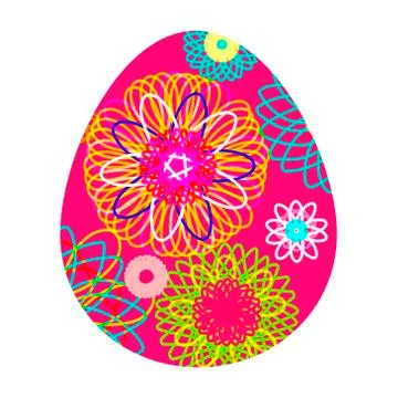 Colored Easter egg with a bright pattern. Vector illustration isolated  Stock Illustration